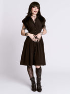 STUDDED SKULL BUTTON DRESS