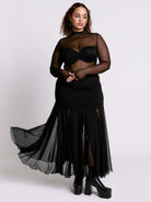 Swiss Dot Godet Skirt