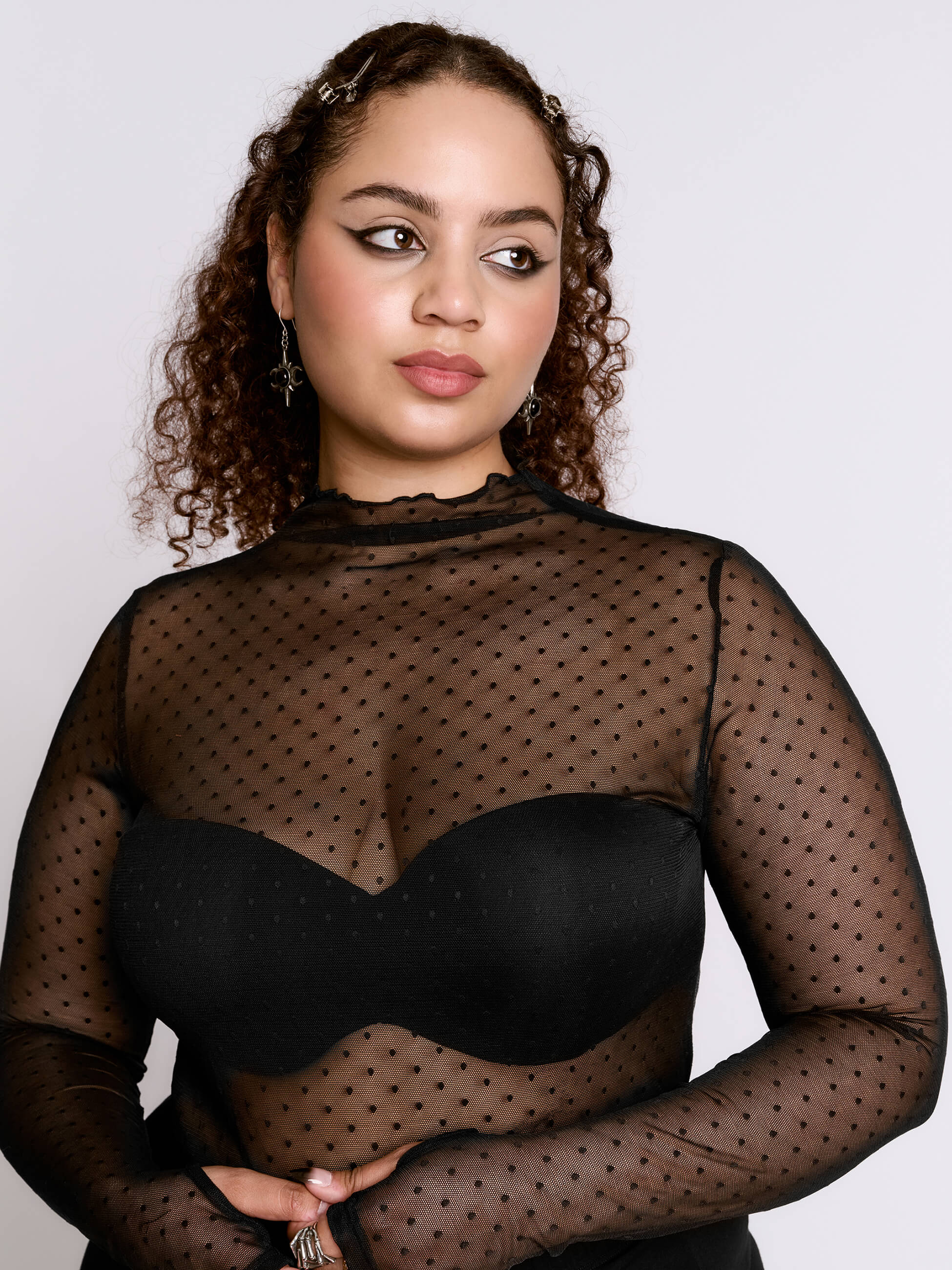 Swiss Dot Mesh Top