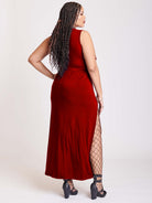 RED TWIST FRONT DRESS