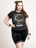 Moon Tarot Rolled Sleeve Baby Tee