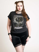 Moon Tarot Rolled Sleeve Baby Tee