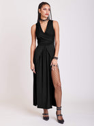 Black Twist Front Dress