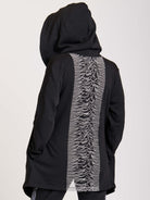 hooded cardigan with back mesh panel detail