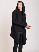 hooded cardigan with back mesh panel detail