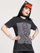 mineral wash t-shirt with front joy division art