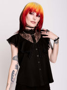 BLACK VICTORIAN LACE BLOUSE