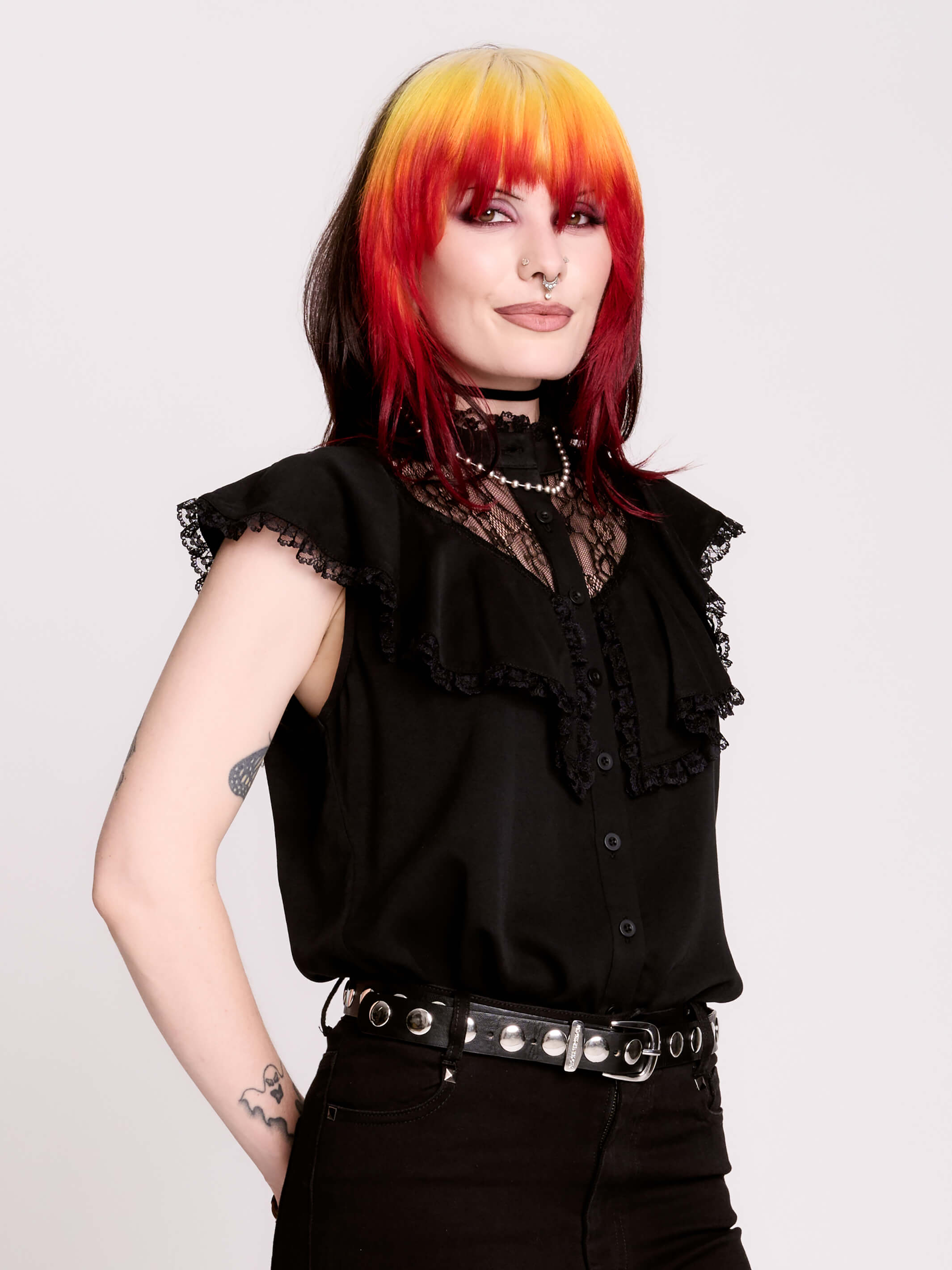 BLACK VICTORIAN LACE BLOUSE