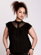BLACK VICTORIAN LACE BLOUSE