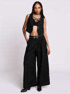 WIDE LEG CORPORATE GOTH TROUSERS