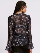 Xray Bat Lace Up Peasant Top