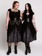 black gothic dresses with cathedral skyline