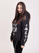 Forest witch graphic on lace yoke fleece unisex hoodie.