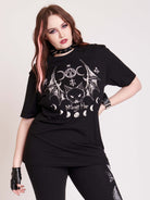 Cat Bat graphic black t-shirt