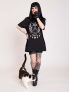 Cat Bat graphic black t-shirt