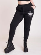 Unisex black jogger with deathmoth graphic