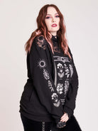 Thick fleece lined french terry unisex hoodie with side pockets. and lace toke detail