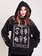 Thick fleece lined french terry unisex hoodie with side pockets. and lace toke detail